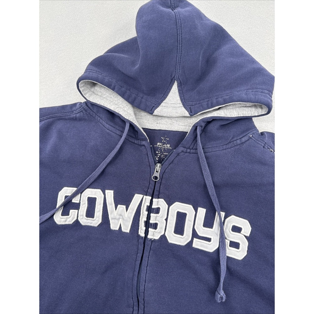 Thrashed Dallas Cowboys NFL Full Zip Hoodie Sun Faded Grundge Boxy Fit Men's XL